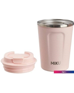 Термокружка 380мл (розовый) Miku