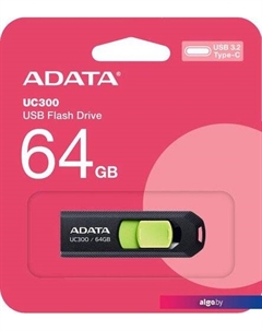 USB Flash UC300 64GB (черный/зеленый) Adata