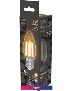 Светодиодная лампочка Filament Свеча 7W 550lm 2700К Е27 LED 1/10/50 103802107 Gauss