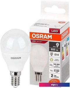 Светодиодная лампа LV CL P75 10 SW/830 230V E14 10X1 RU Osram