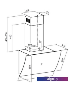 Кухонная вытяжка Plaza GS 600 (белый) Lex