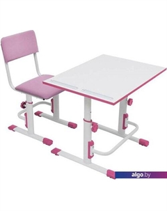 Парта Simple М1 (белый/розовый) Polini kids