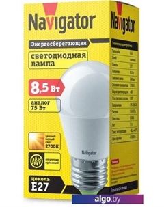 Светодиодная лампа NLL-G45 E27 8.5 Вт 2700 К Navigator