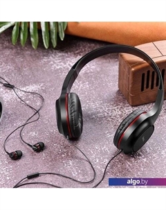 Наушники W24 (черный/красный) Hoco