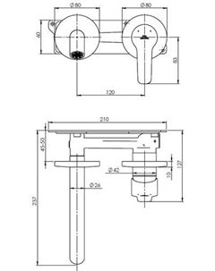 Смеситель Torino-1F (BK) PM0010 Rubineta