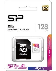 Карта памяти Elite microSDXC SP128GBSTXBV1V20SP 128GB (с адаптером) Silicon power