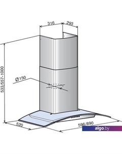 Кухонная вытяжка Аметист S4 60П-700-Э4Д (черный) Elikor