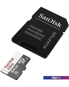Карта памяти Ultra SDSQUNR-064G-GN3MA microSDXC 64GB (с адаптером) Sandisk