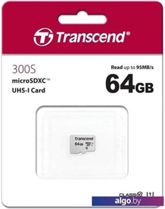 Карта памяти microSDXC 300S 64GB Transcend