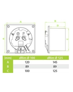 Вытяжной вентилятор dRim 125HS-C164 Airroxy
