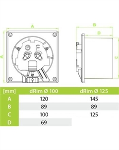 Вытяжной вентилятор dRim 125S-C164 Airroxy