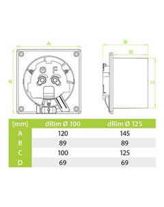 Вытяжной вентилятор dRim 100DTS-C164 Airroxy