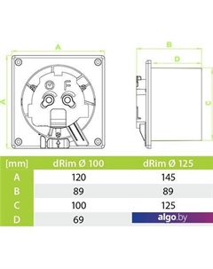 Вытяжной вентилятор dRim 125HS-C166 Airroxy