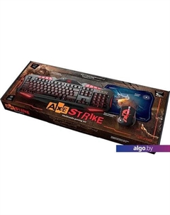 Мышь + клавиатура + коврик Axe Strike Qumo