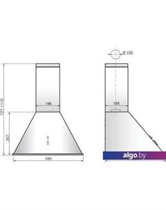 Кухонная вытяжка Омега 60П-650-К3Д (черный/нержавейка) Elikor