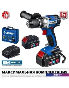 Дрель-шуруповерт Профессионал DB-201-42 (с 2-мя АКБ 4 Ач, кейс) Зубр