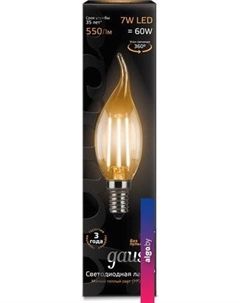 Светодиодная лампочка LED Filament Candle tailed E14 7Вт 2700К 104801107 (10 шт) Gauss