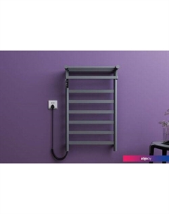 Полотенцесушитель PL-TRE05-50-6-3 с полкой (серый, подключение слева) Maxonor