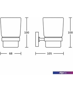 Стакан для зубной щетки и пасты Delta GA18038 Gross aqua