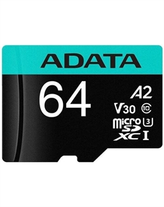 Карта памяти A-Data Premier Pro AUSDX64GUI3V30SA2-RA1 microSDXC 64GB (с адаптером) Adata