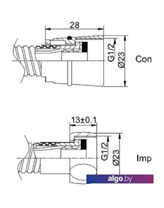 Душевой шланг 600025B Rubineta