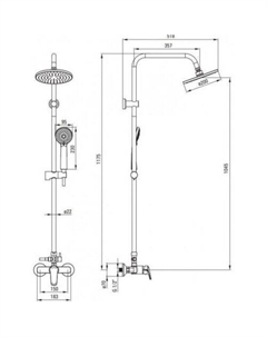 Душевая система Neo Boro NER N1RK Deante