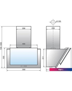 Кухонная вытяжка РУБИН 60П-1000-Е4Д 221386 (черный) Elikor