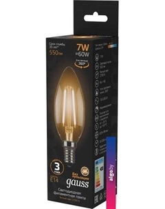 Светодиодная лампочка LED Filament Candle E14 7 Вт 2700 К 103801107 (10 шт) Gauss