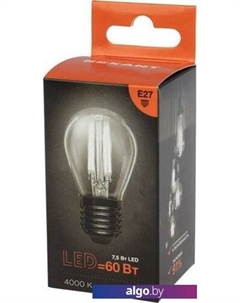 Светодиодная лампочка Шарик GL45 7.5Вт E27 600Лм 4000K нейтральный свет 604-124 Rexant