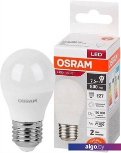 Светодиодная лампа LV CL P75 10 SW/840 230V E27 10X1 RU Osram