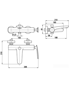 Смеситель Tigris TG154.5-1 Slezak rav
