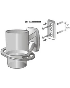 Стакан для зубной щетки и пасты 79731 (хром/дерево) Bisk