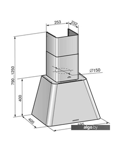 Кухонная вытяжка Гамма 60П-650-Э3Г (кремовый/бронза) Elikor
