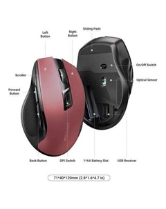 Мышь MU006 (красный) Ugreen