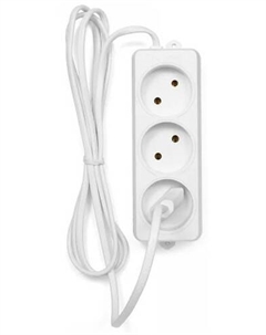 Сетевой фильтр 3 розетки, белый, 2 м (EL-E3-W-2) Гарнизон