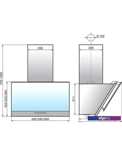 Кухонная вытяжка Рубин S4 90П-700-Э4Д (антрацит/черное стекло) Elikor
