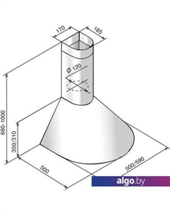 Кухонная вытяжка Эпсилон 50П-430-П3Л (молоко/золото) Elikor
