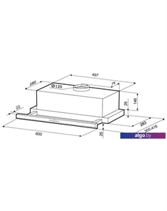 Кухонная вытяжка Kamilla slim 600 black/inox (2 мотора) Krona