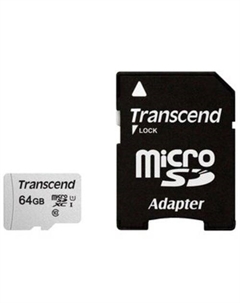 Карта памяти microSDXC 300S 64GB + адаптер Transcend