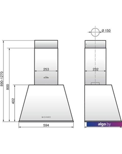 Кухонная вытяжка Гамма 60П-650-Э3Д (крем/бронза) Elikor