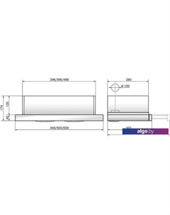 Кухонная вытяжка Интегра Glass 50Н-400-В2Д (нержавеющая сталь/черный) Elikor
