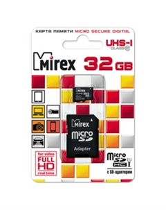 Карта памяти microSDHC UHS-I (Class 10) 32GB + адаптер [13613-ADSUHS32] Mirex