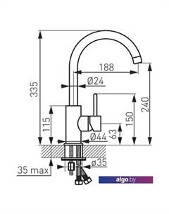 Смеситель Lugio Black BLG4BL Ferro