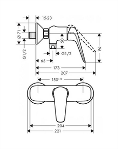 Смеситель Novus 71060000 Hansgrohe