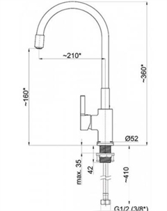 Смеситель Flexy-33 FL30078 (белый/хром) Rubineta