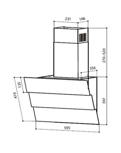 Кухонная вытяжка RIO GS 600 (белый) Lex