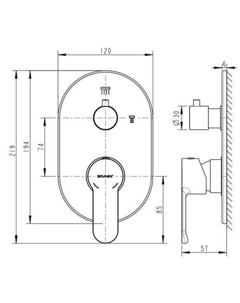 Смеситель New Moon P69191C-2-RUS Bravat