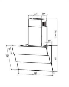 Кухонная вытяжка RIO GS 600 (черный) Lex