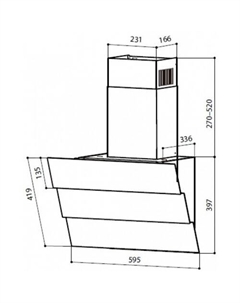 Кухонная вытяжка RIO G 600 (белый) Lex