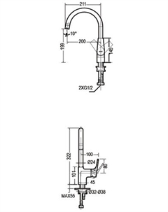 Смеситель Vega F7119177CP-3 Bravat